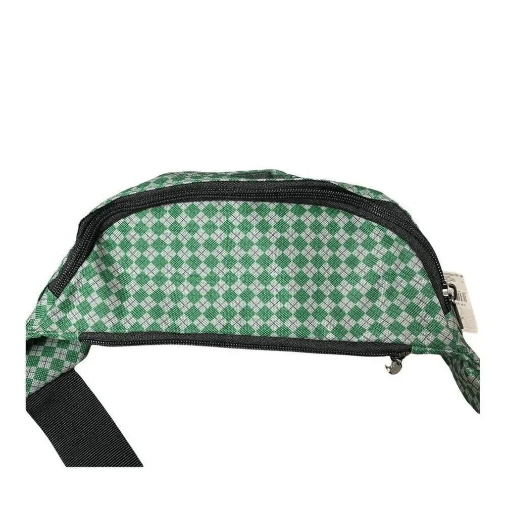 Harry‎ Potter Slytherin Fanny Pack Mens Waist Bag Green Checkered Logo Belt Bag